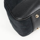 GUCCI GG Canvas Web Sherry Line Pretty Tote Bag Black Gold 163805 Auth 131957V-9