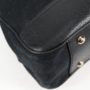 GUCCI GG Canvas Web Sherry Line Pretty Tote Bag Black Gold 163805 Auth 131957V-15
