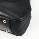 GUCCI GG Canvas Web Sherry Line Pretty Tote Bag Black Gold 163805 Auth 131957V-16