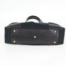 GUCCI GG Canvas Web Sherry Line Pretty Tote Bag Black Gold 163805 Auth 131957V-5