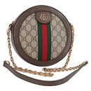 GUCCI GG Marmont Web Sherry Line Chain Bag PVC Beige Gold 550618 Auth 131980M-1
