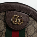 GUCCI GG Marmont Web Sherry Line Chain Bag PVC Beige Gold 550618 Auth 131980M-17