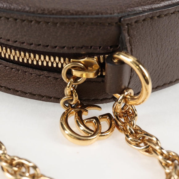 GUCCI GG Marmont Web Sherry Line Chain Bag PVC Beige Gold 550618 Auth 131980M