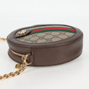 GUCCI GG Marmont Web Sherry Line Chain Bag PVC Beige Gold 550618 Auth 131980M-3