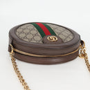 GUCCI GG Marmont Web Sherry Line Chain Bag PVC Beige Gold 550618 Auth 131980M-6