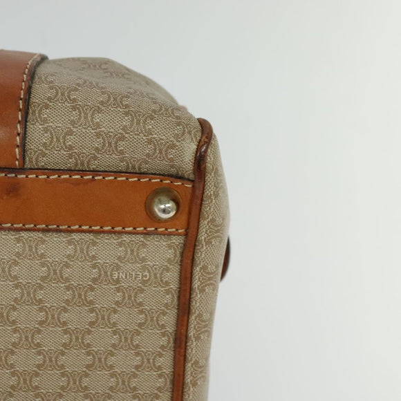 CELINE Macadam Canvas Hand Bag PVC Beige Gold Auth 131982