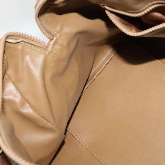 CELINE Macadam Canvas Hand Bag PVC Beige Gold Auth 131982