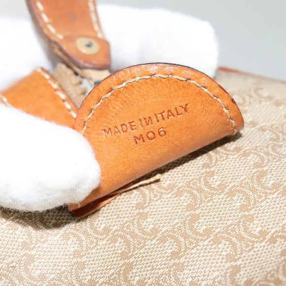 CELINE Macadam Canvas Hand Bag PVC Beige Gold Auth 131982