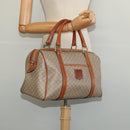 CELINE Macadam Canvas Hand Bag PVC Beige Gold Auth 131982-20