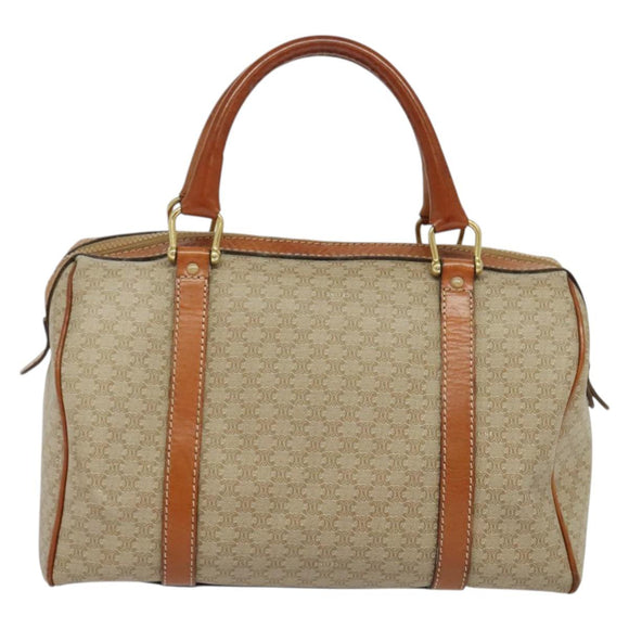 CELINE Macadam Canvas Hand Bag PVC Beige Gold Auth 131982