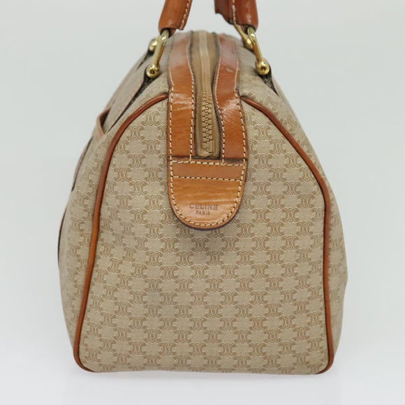 CELINE Macadam Canvas Hand Bag PVC Beige Gold Auth 131982