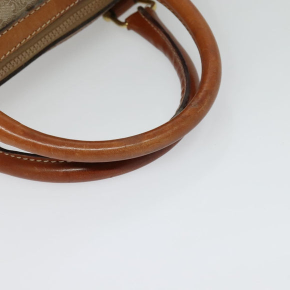 CELINE Macadam Canvas Hand Bag PVC Beige Gold Auth 131982