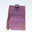 CHANEL COCO Mark Wallet Caviar Skin Purple Gold CC Auth 131984-8