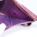 CHANEL COCO Mark Wallet Caviar Skin Purple Gold CC Auth 131984-17