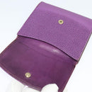 CHANEL COCO Mark Wallet Caviar Skin Purple Gold CC Auth 131984-19
