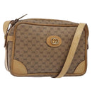 GUCCI Micro GG Supreme Shoulder Bag PVC Beige Gold Auth 131995-1