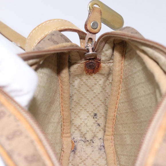 GUCCI Micro GG Supreme Shoulder Bag PVC Beige Gold Auth 131995