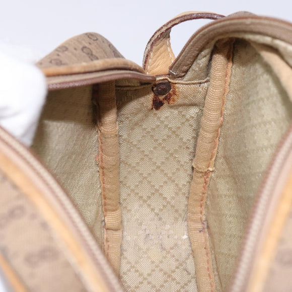 GUCCI Micro GG Supreme Shoulder Bag PVC Beige Gold Auth 131995