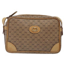 GUCCI Micro GG Supreme Shoulder Bag PVC Beige Gold Auth 131995-2