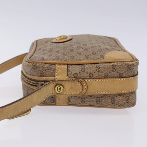 GUCCI Micro GG Supreme Shoulder Bag PVC Beige Gold Auth 131995