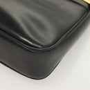 GUCCI Shoulder Bag Leather Black Gold Auth 131998-11