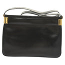 GUCCI Shoulder Bag Leather Black Gold Auth 131998-3