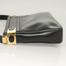 GUCCI Shoulder Bag Leather Black Gold Auth 131998-5