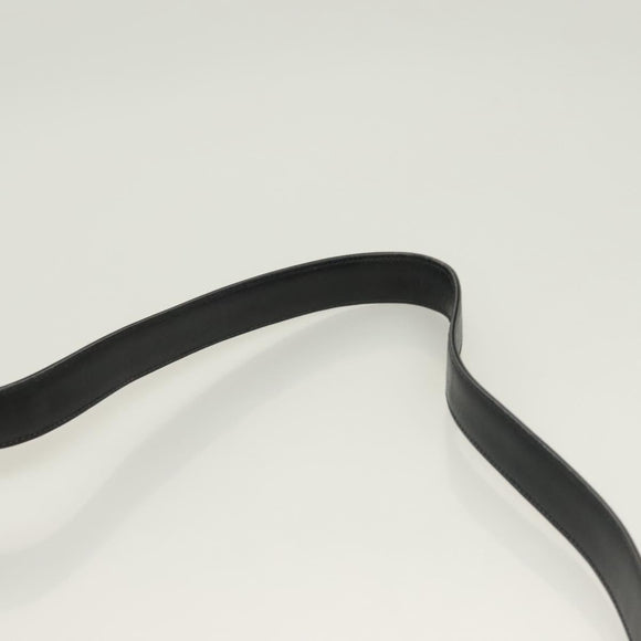 GUCCI Shoulder Bag Leather Black Gold Auth 131998