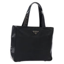 PRADA Hand Bag Nylon Black Silver Auth 132013-1