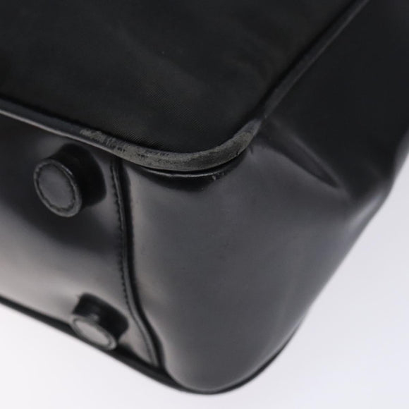 PRADA Hand Bag Nylon Black Silver Auth 132013