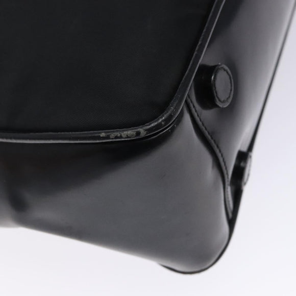 PRADA Hand Bag Nylon Black Silver Auth 132013
