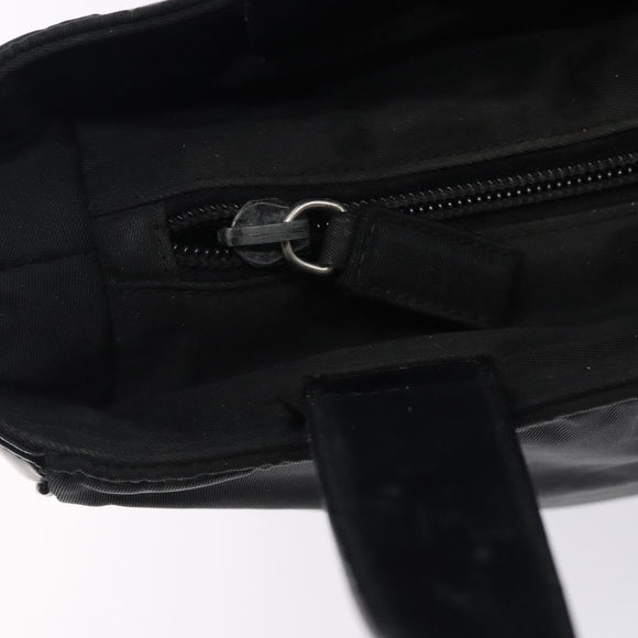 PRADA Hand Bag Nylon Black Silver Auth 132013