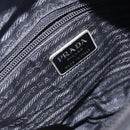 PRADA Hand Bag Nylon Black Silver Auth 132013-18