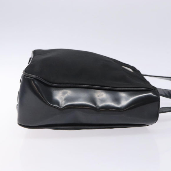 PRADA Hand Bag Nylon Black Silver Auth 132013