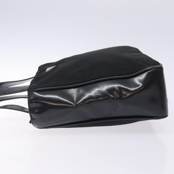 PRADA Hand Bag Nylon Black Silver Auth 132013