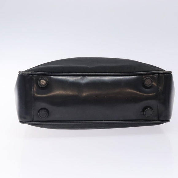 PRADA Hand Bag Nylon Black Silver Auth 132013