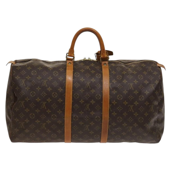 LOUIS VUITTON Monogram Keepall 55 Boston Bag M41424 LV Auth 132031
