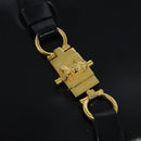 CELINE Shoulder Bag Leather Navy Gold Auth 132033-14