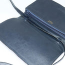 CELINE Shoulder Bag Leather Navy Gold Auth 132033-15