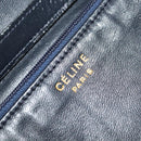 CELINE Shoulder Bag Leather Navy Gold Auth 132033-16