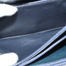 CELINE Shoulder Bag Leather Navy Gold Auth 132033-17