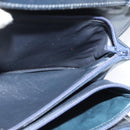 CELINE Shoulder Bag Leather Navy Gold Auth 132033-18