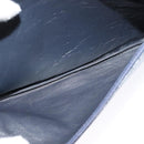 CELINE Shoulder Bag Leather Navy Gold Auth 132033-21