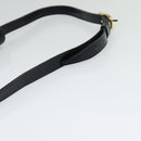 CELINE Shoulder Bag Leather Navy Gold Auth 132033-7