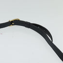 CELINE Shoulder Bag Leather Navy Gold Auth 132033-8