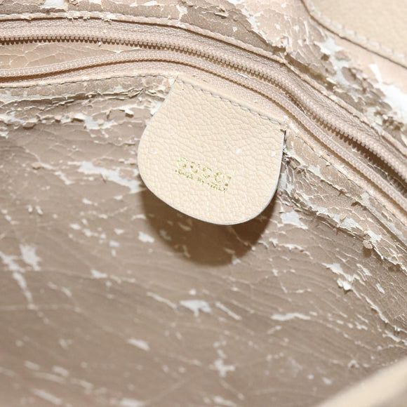 GUCCI Shoulder Bag Leather Beige Gold 001 3444 1801 Auth 132039