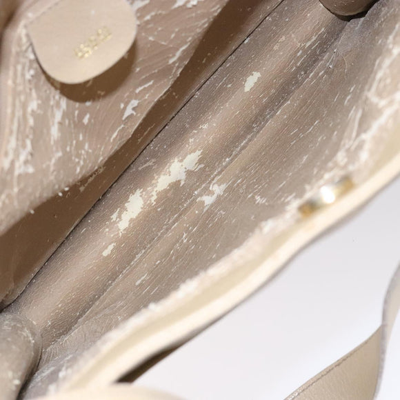 GUCCI Shoulder Bag Leather Beige Gold 001 3444 1801 Auth 132039