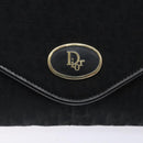 Christian Dior Trotter Canvas Chain Shoulder Bag Black Gold Auth 132040-17