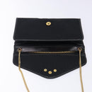 Christian Dior Trotter Canvas Chain Shoulder Bag Black Gold Auth 132040-10