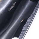 Christian Dior Trotter Canvas Chain Shoulder Bag Black Gold Auth 132040-12